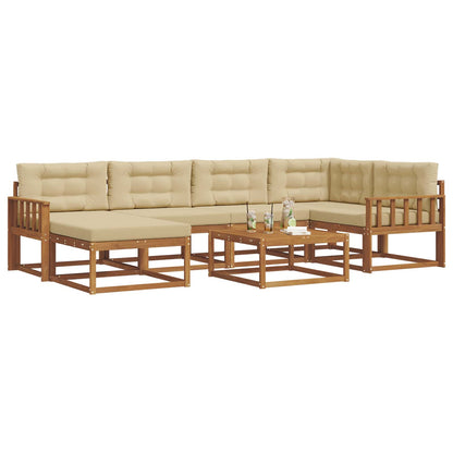 Set di divani da esterno con cuscino 7 pcs Naturale e Beige | homemem39