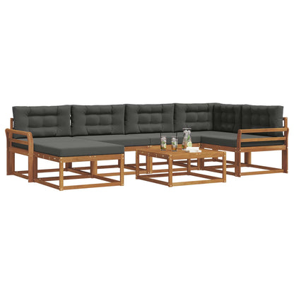 Set di divani da esterno con cuscino 7 pcs Naturale e Antracite | homemem39