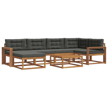 Set di divani da esterno con cuscino 7 pcs Naturale e Antracite | homemem39