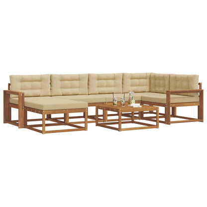 Set di divani da esterno con cuscino 7 pcs Naturale e Beige | homemem39