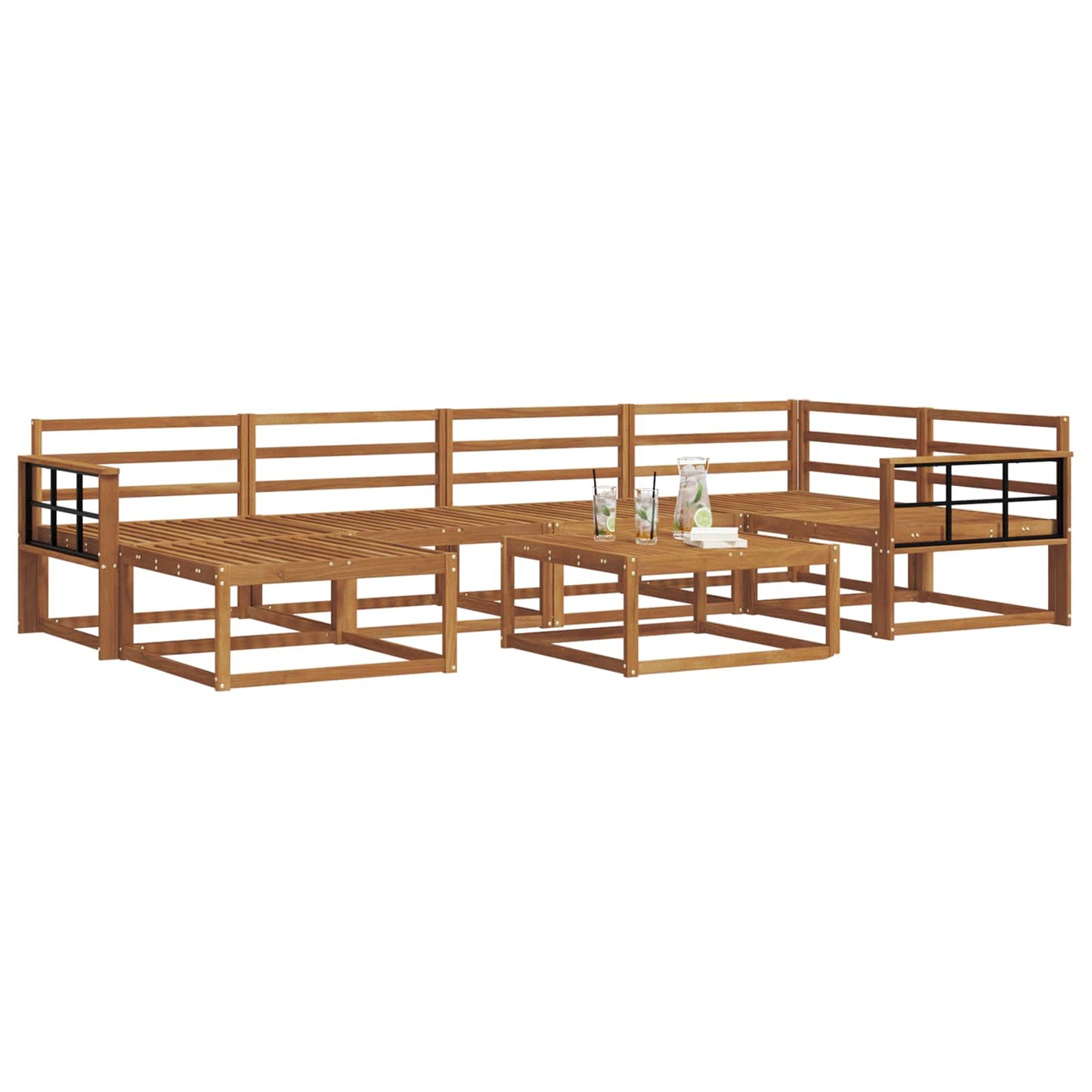 Set di divani da esterno 7 pcs Naturale | homemem39