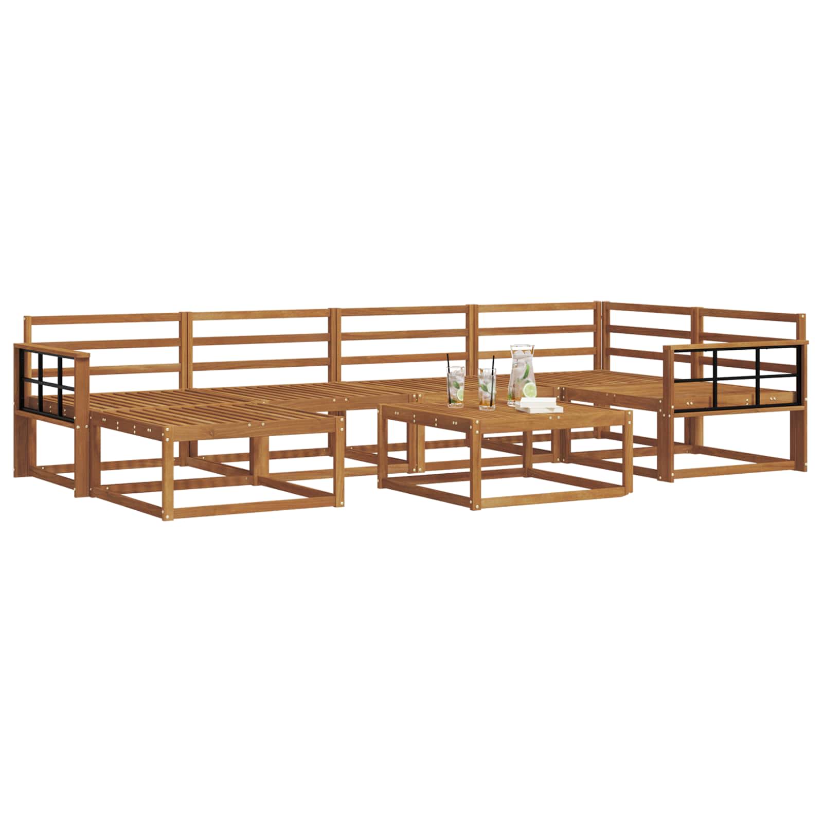 Set di divani da esterno 7 pcs Naturale | homemem39