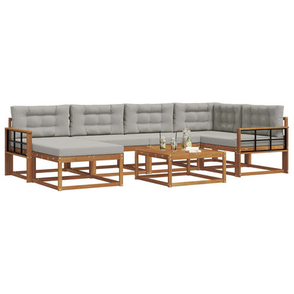 Set di divani da esterno 7 pcs Grigio Naturale e Chiaro | homemem39