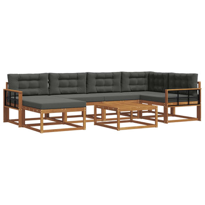 Set di divani da esterno con cuscino 7 pcs Naturale e Antracite | homemem39