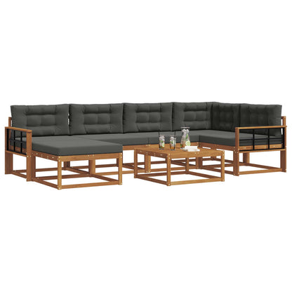 Set di divani da esterno con cuscino 7 pcs Naturale e Antracite | homemem39