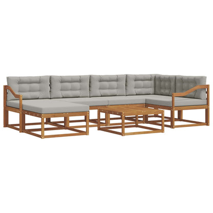 Set di divani da esterno 7 pcs Grigio Naturale e Chiaro | homemem39