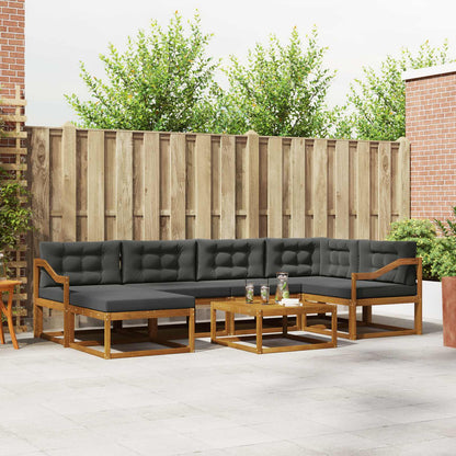 Set di divani da esterno con cuscino 7 pcs Naturale e Antracite | homemem39