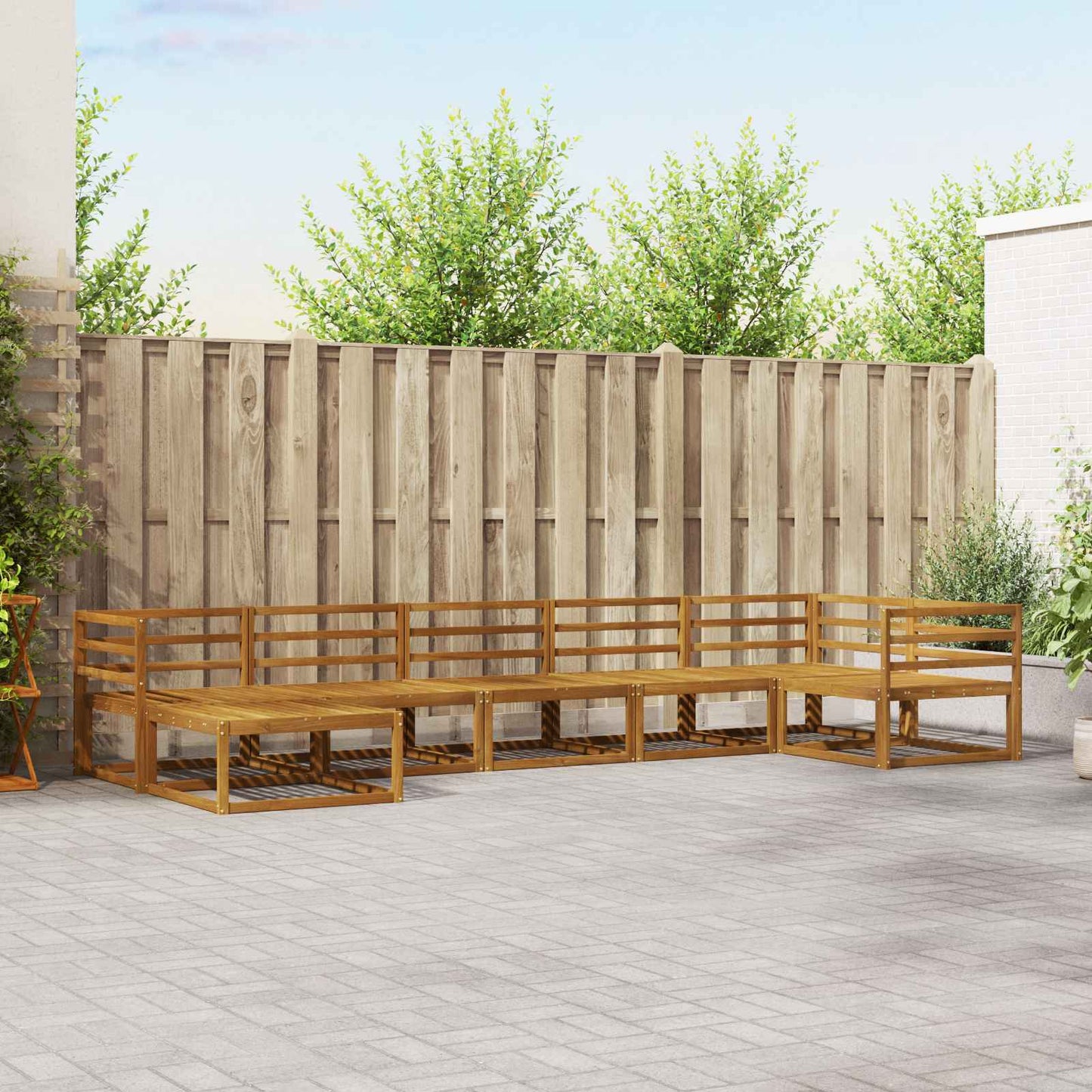 Set di divani da esterno 7 pcs Naturale | homemem39