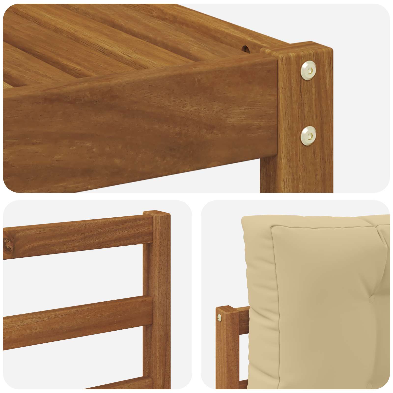 Set di divani da esterno con cuscino 7 pcs Naturale e Beige | homemem39
