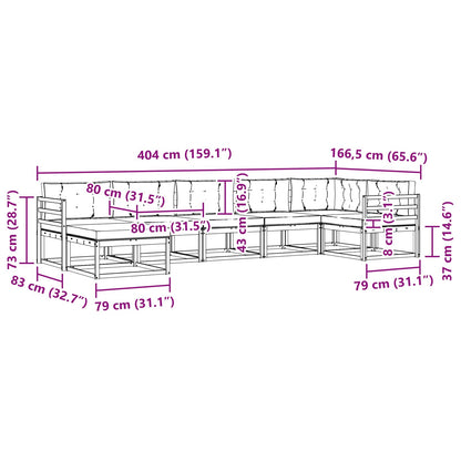Set di divani da esterno con cuscino 7 pcs Naturale e Beige | homemem39