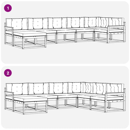 Set di divani da esterno con cuscino 7 pcs Naturale e Antracite | homemem39