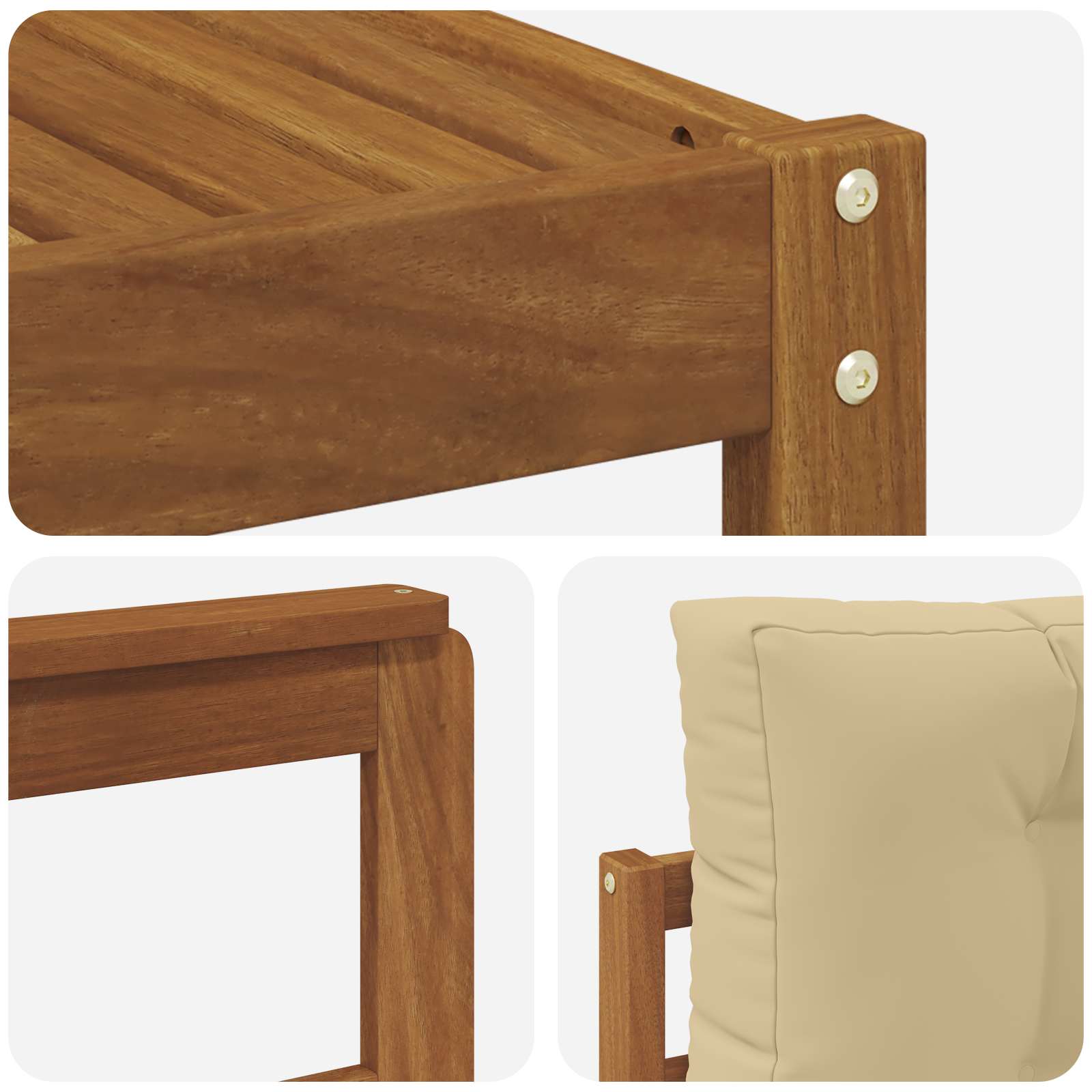 Set di divani da esterno con cuscino 7 pcs Naturale e Beige | homemem39