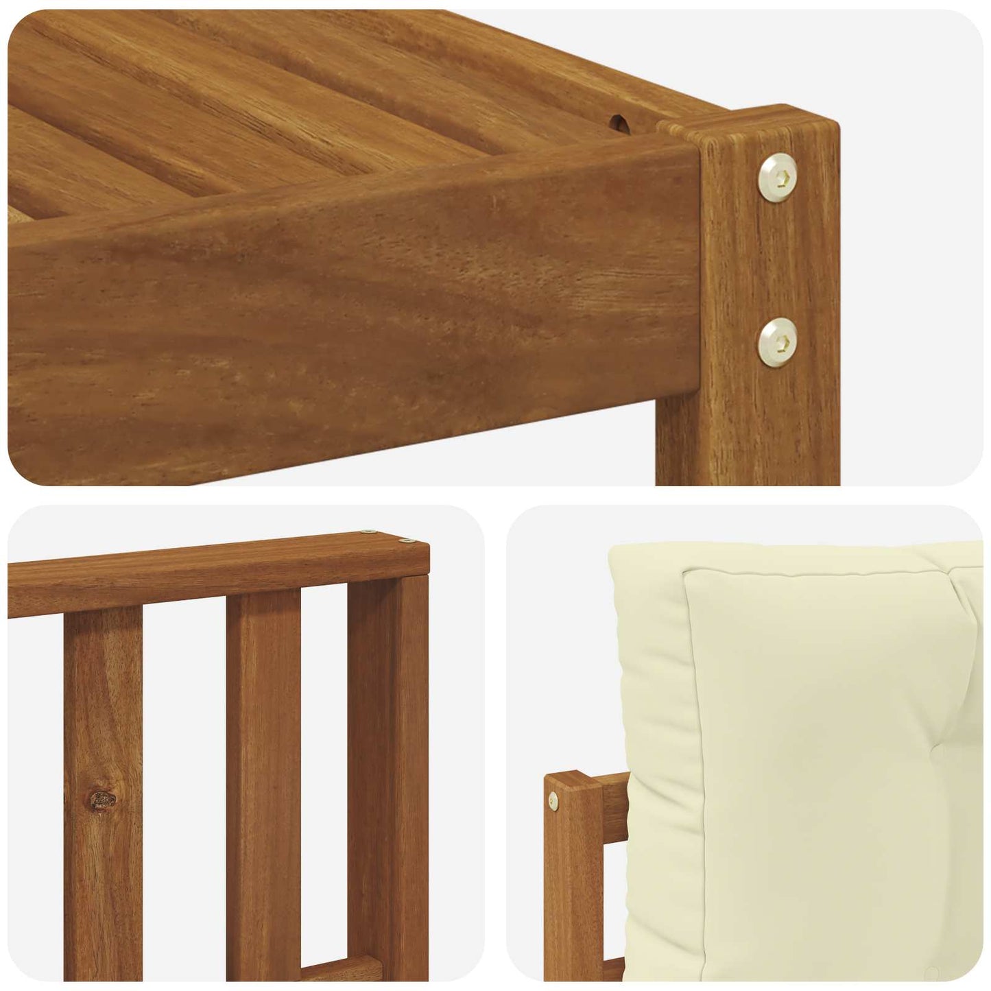 Set di divani da esterno con cuscino 7 pcs Naturale e Crema | homemem39