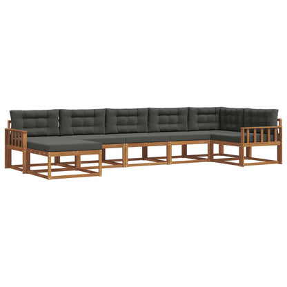 Set di divani da esterno con cuscino 7 pcs Naturale e Antracite | homemem39
