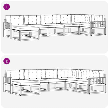 Set di divani da esterno con cuscino 7 pcs Naturale e Beige | homemem39
