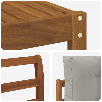 Set di divani da esterno 7 pcs Grigio Naturale e Chiaro | homemem39