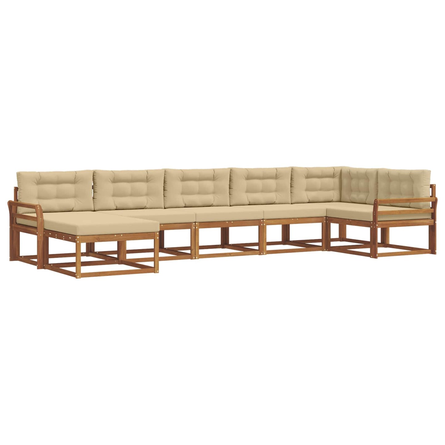 Set di divani da esterno con cuscino 7 pcs Naturale e Beige | homemem39