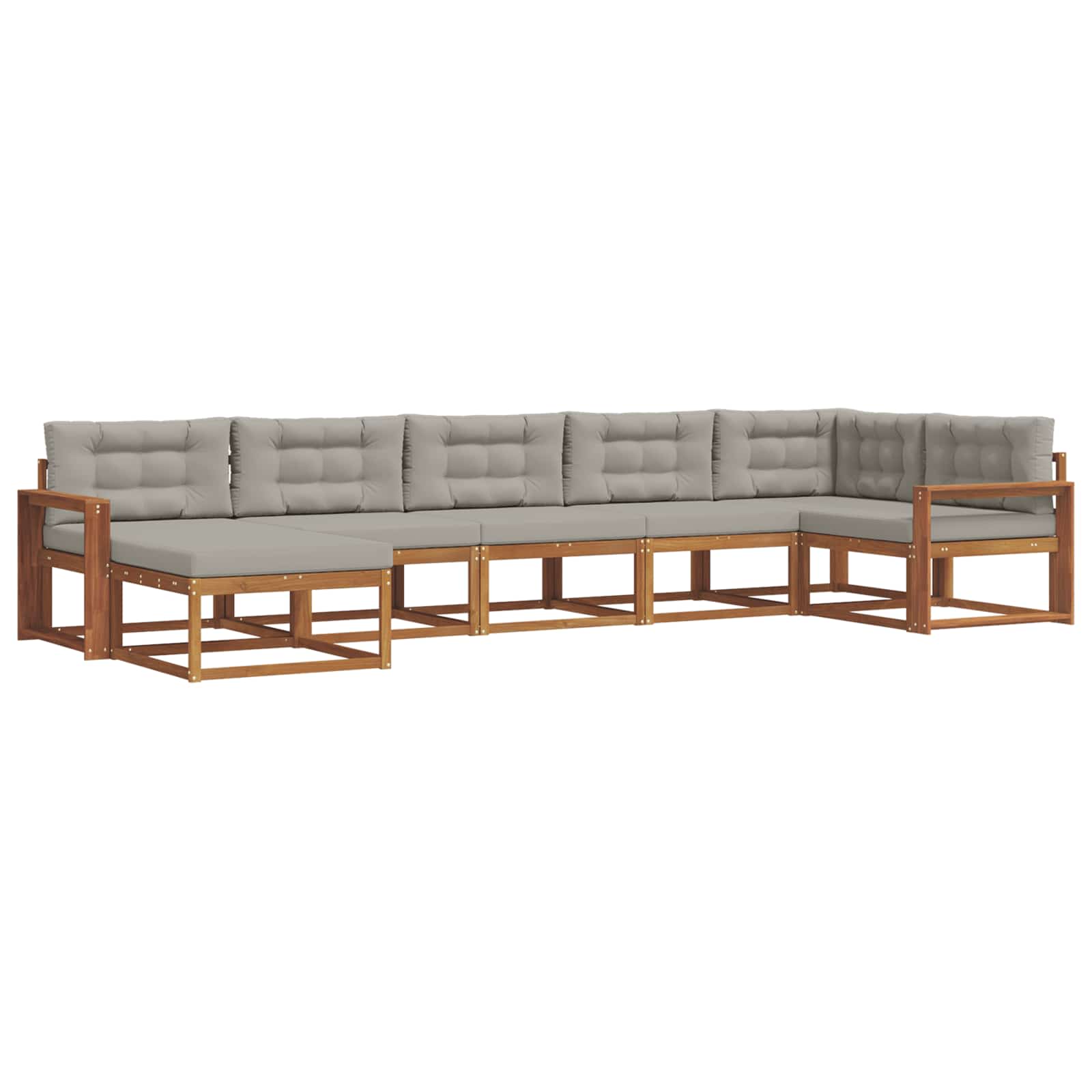 Set di divani da esterno 7 pcs Grigio Naturale e Chiaro | homemem39