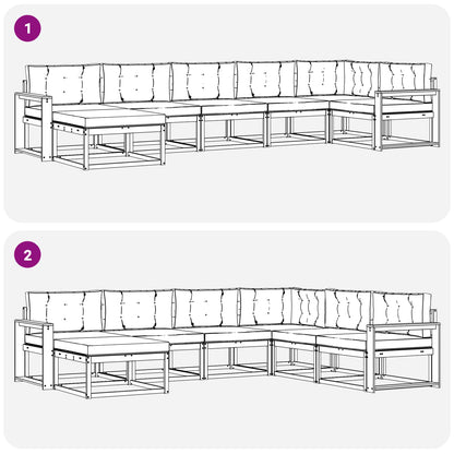 Set di divani da esterno con cuscino 7 pcs Naturale e Antracite | homemem39