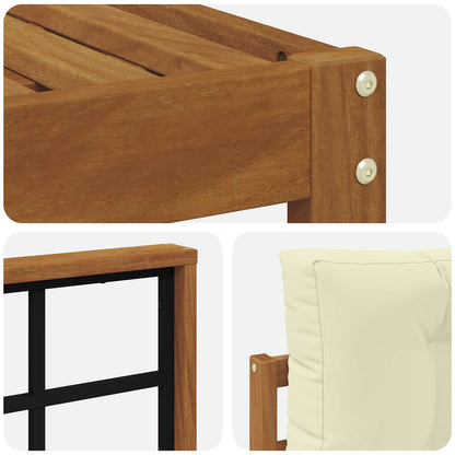 Set di divani da esterno con cuscino 9 pcs Naturale e Crema | homemem39
