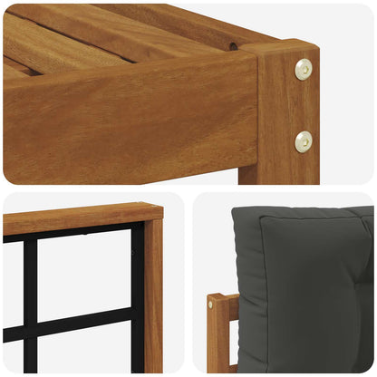 Set di divani da esterno con cuscino 9 pcs Naturale e Antracite | homemem39