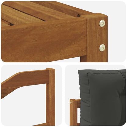 Set di divani da esterno con cuscino 9 pcs Naturale e Antracite | homemem39