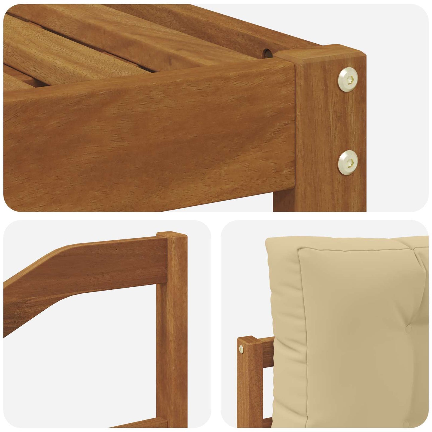 Set di divani da esterno con cuscino 9 pcs Naturale e Beige | homemem39