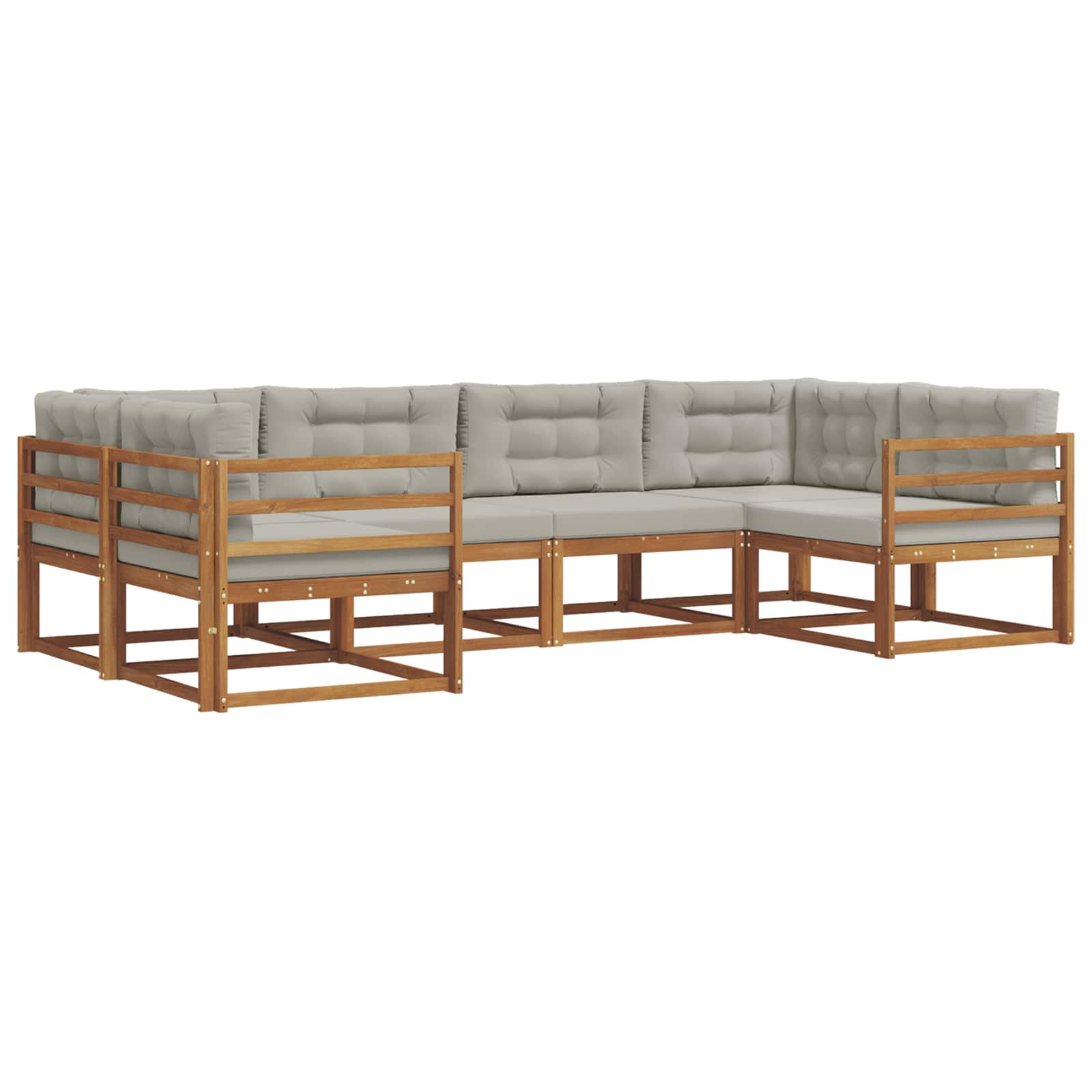 Set di divani da esterno 6 pcs Grigio Naturale e Chiaro | homemem39