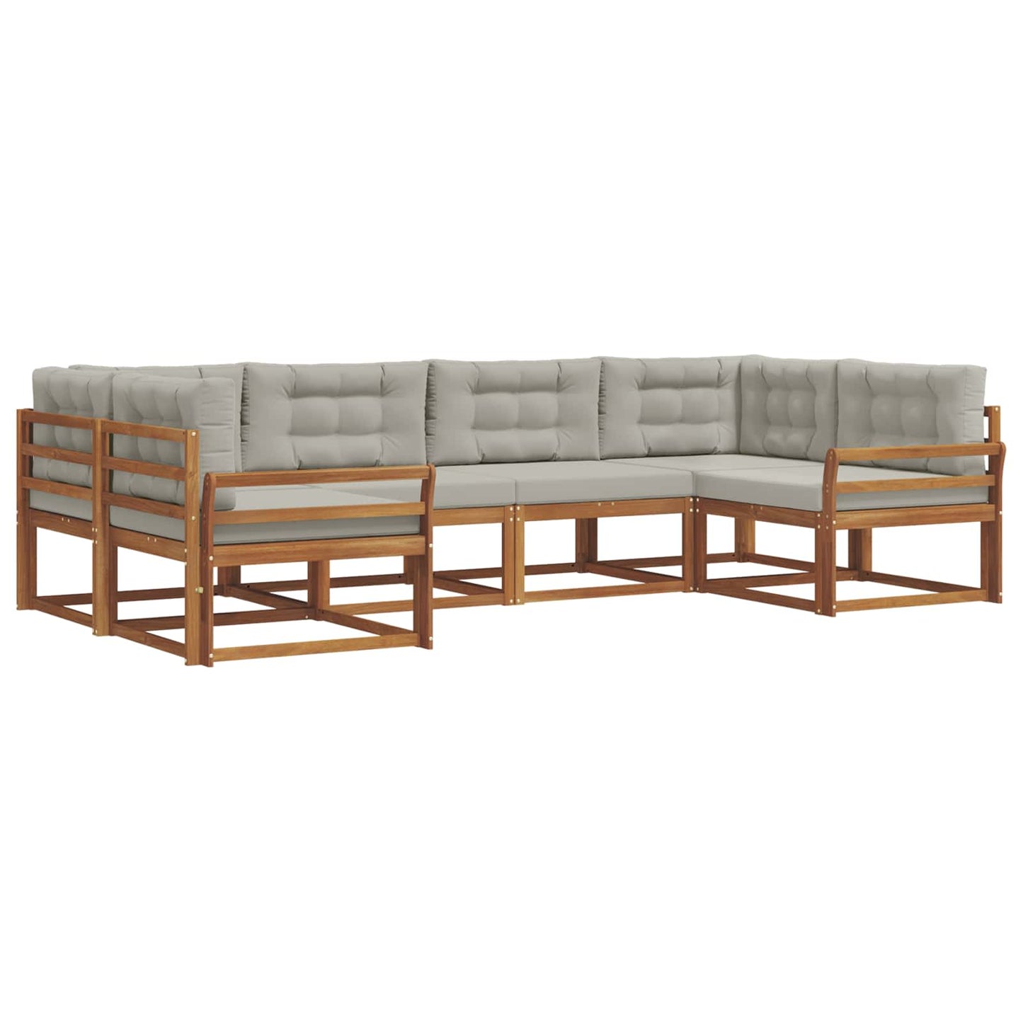 Set di divani da esterno 6 pcs Grigio Naturale e Chiaro | homemem39