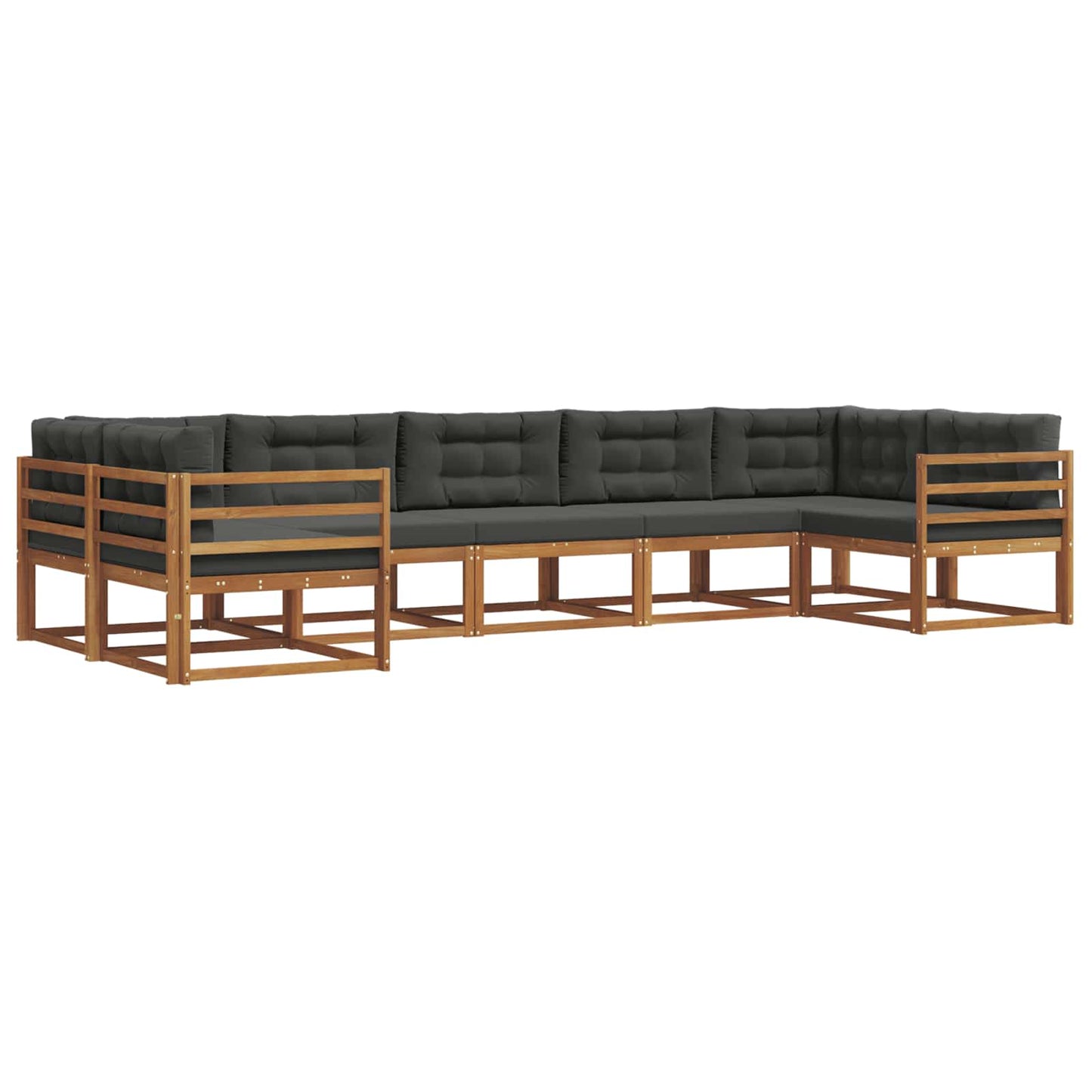 Set di divani da esterno con cuscino 7 pcs Naturale e Antracite | homemem39
