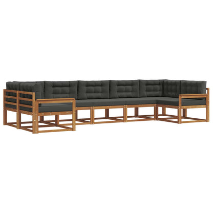 Set di divani da esterno con cuscino 7 pcs Naturale e Antracite | homemem39
