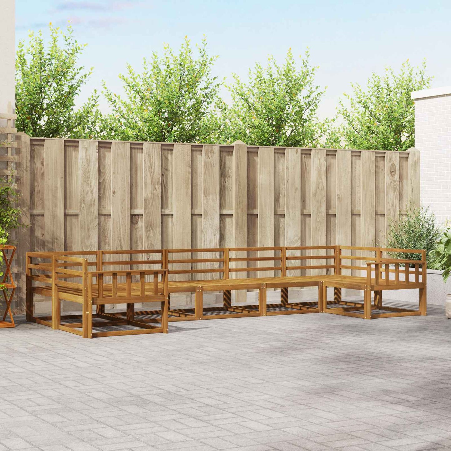 Set di divani da esterno 7 pcs Naturale | homemem39