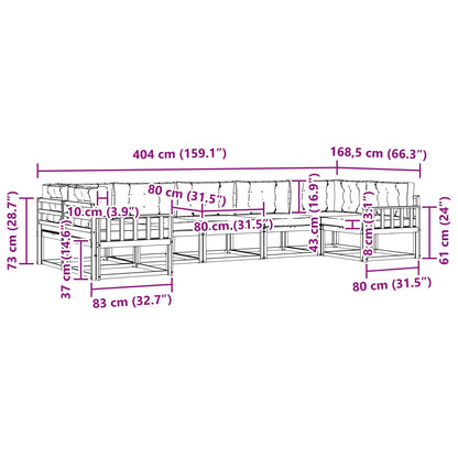 Set di divani da esterno con cuscino 7 pcs Naturale e Antracite | homemem39