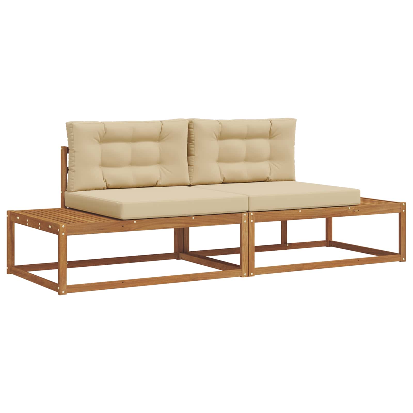 Set di divani da esterno con cuscino Naturale e Beige | homemem39