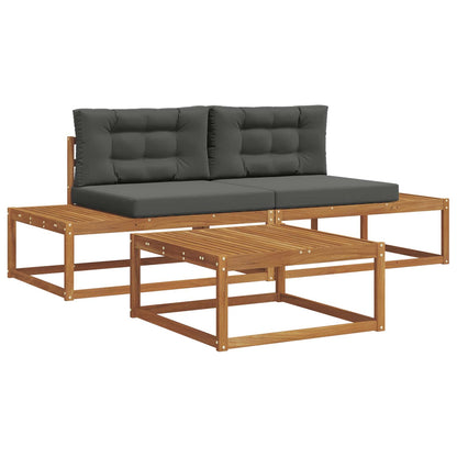 Set di divani da esterno con cuscino Naturale e Antracite | homemem39