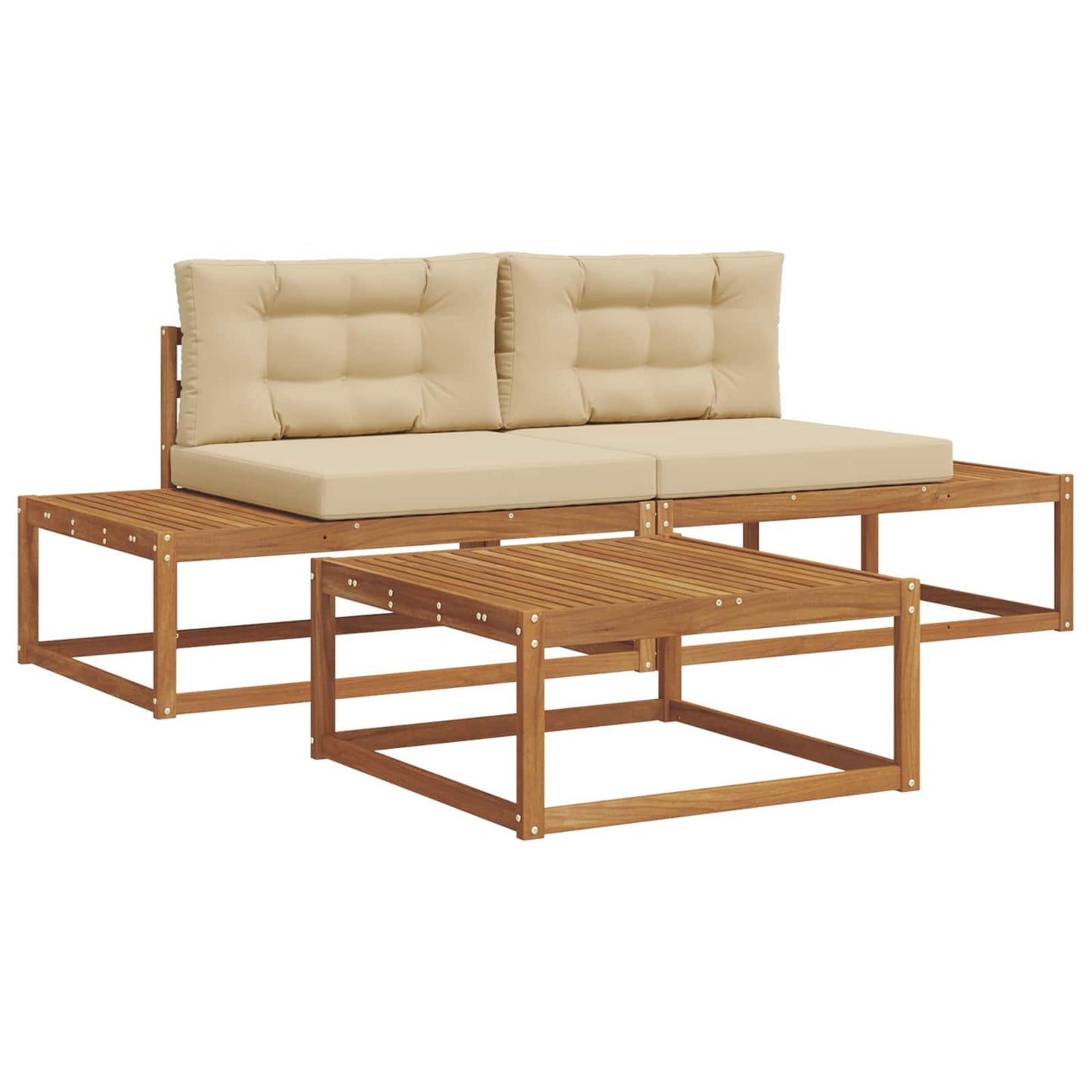 Set di divani da esterno con cuscino Naturale e Beige | homemem39