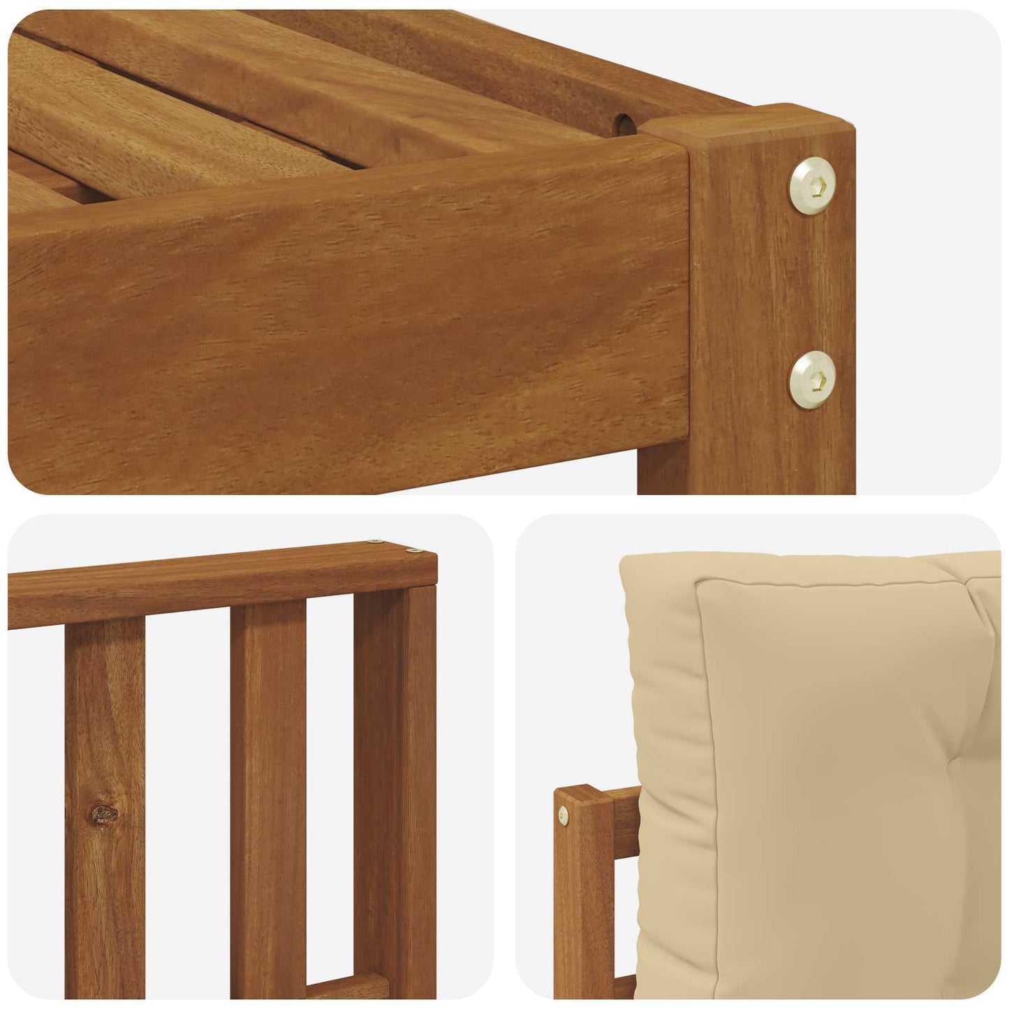 Set di divani da esterno con cuscino 11 pcs Naturale e Beige | homemem39