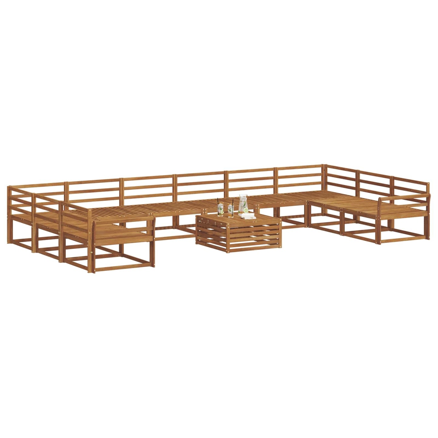 Set di divani da esterno 11 pcs Naturale | homemem39