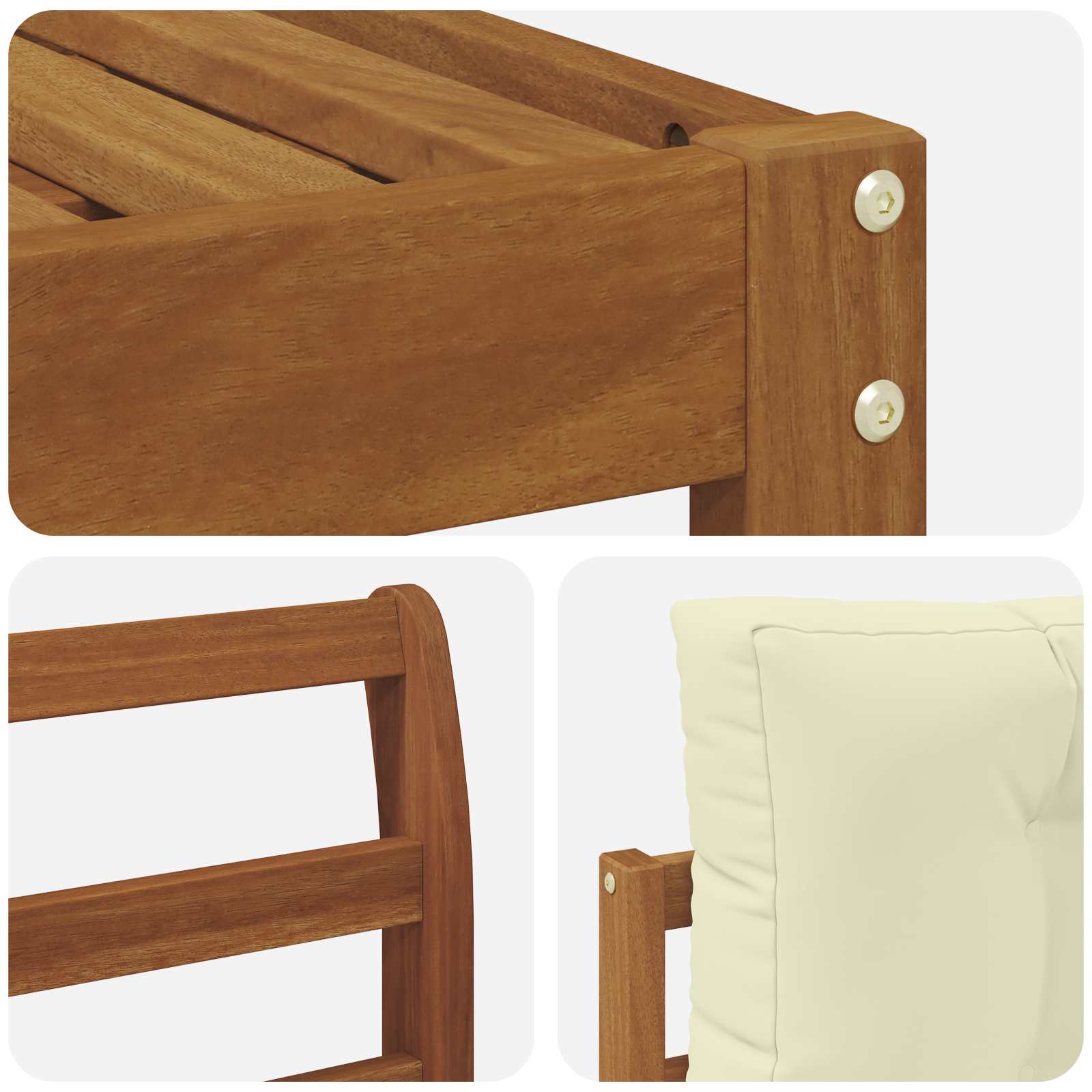 Set di divani da esterno con cuscino 11 pcs Naturale e Crema | homemem39