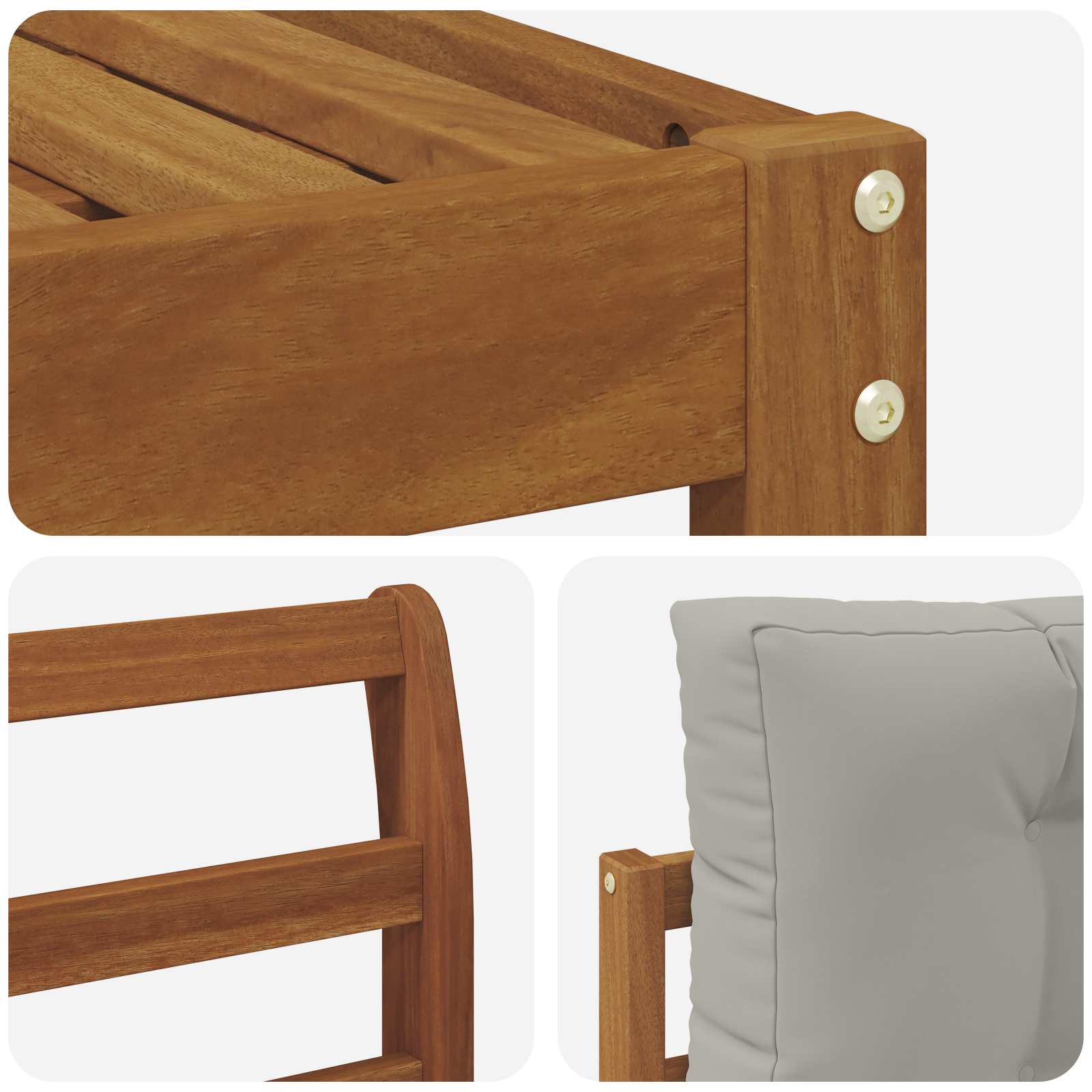 Set di divani da esterno 11 pcs Grigio Naturale e Chiaro | homemem39