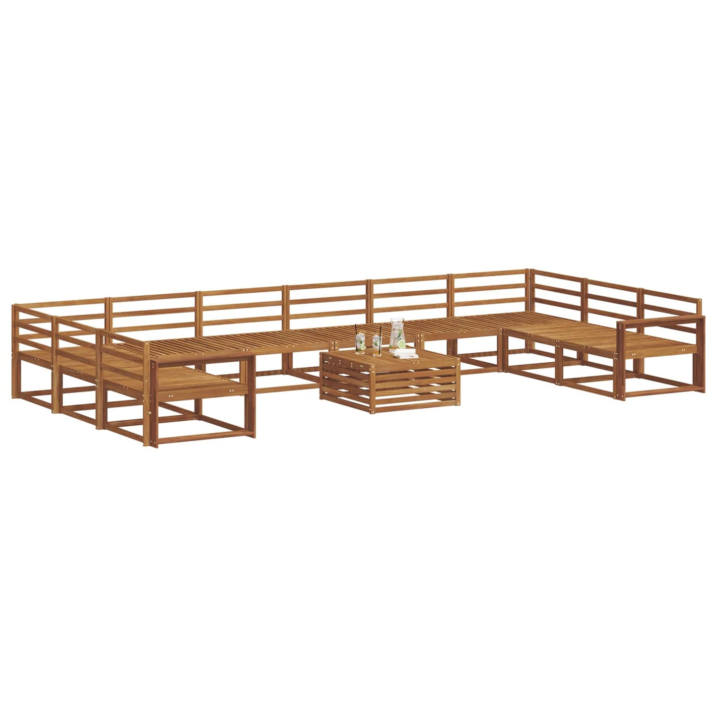 Set di divani da esterno 11 pcs Naturale | homemem39