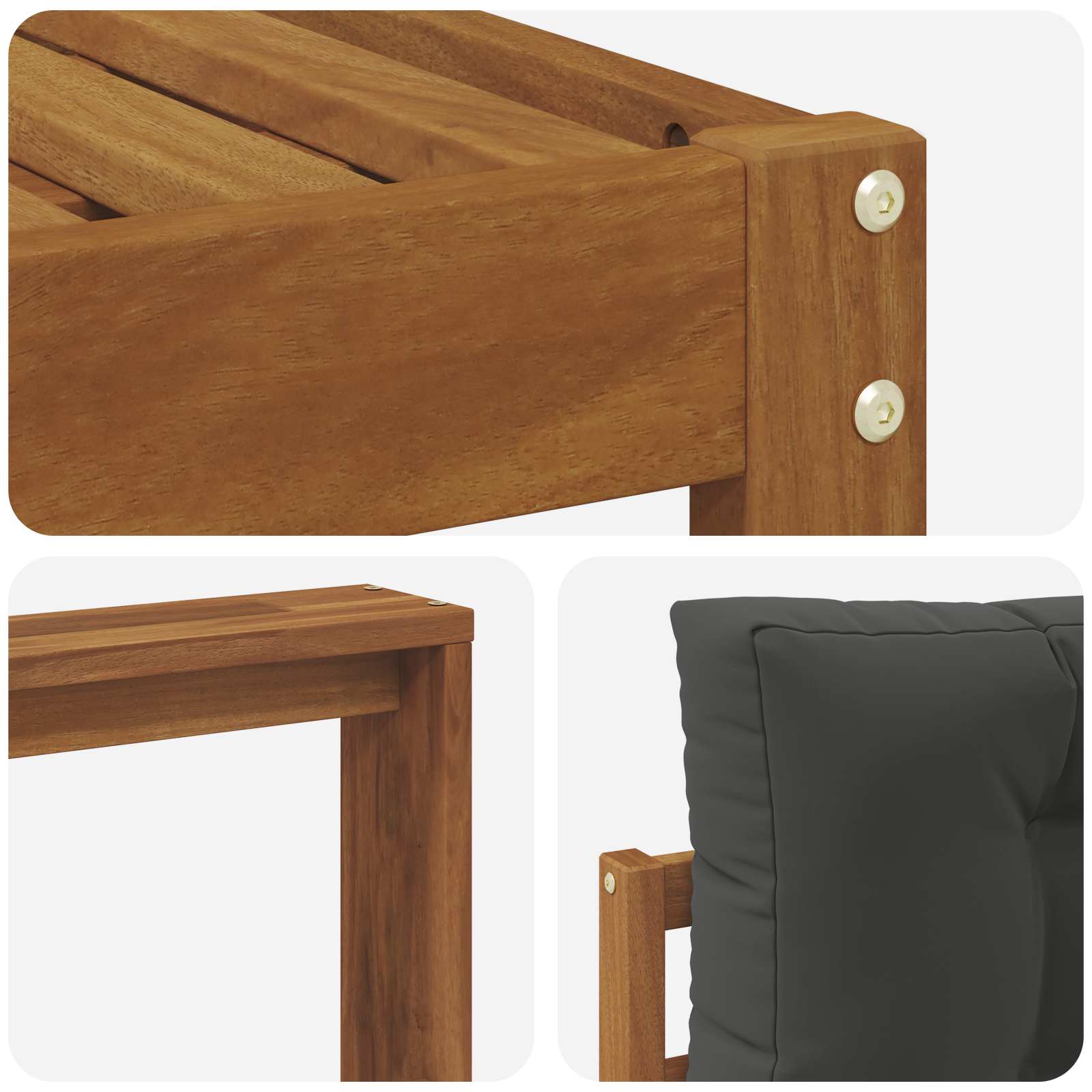 Set di divani da esterno 11 pcs Naturale e Antracite | homemem39