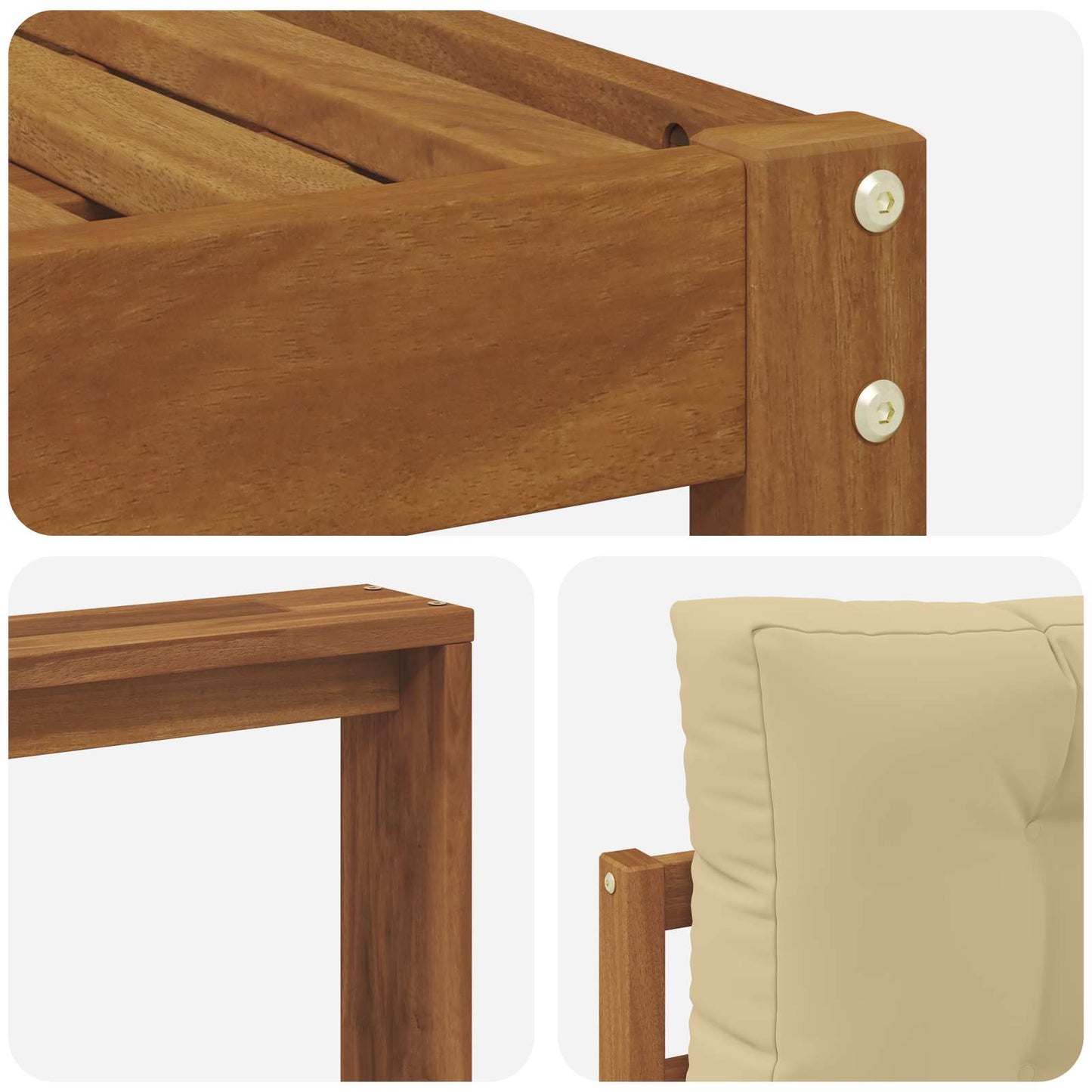 Set di divani da esterno con cuscino 11 pcs Naturale e Beige | homemem39
