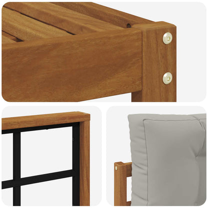 Set di divani da esterno 11 pcs Grigio Naturale e Chiaro | homemem39