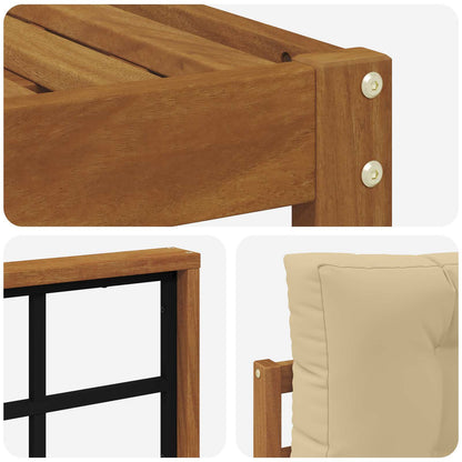 Set di divani da esterno con cuscino 11 pcs Naturale e Beige | homemem39