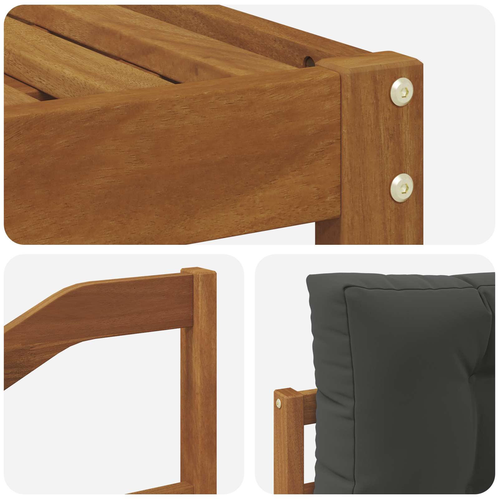 Set di divani da esterno 11 pcs Naturale e Antracite | homemem39