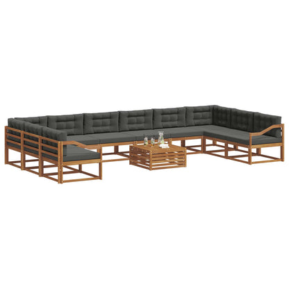 Set di divani da esterno 11 pcs Naturale e Antracite | homemem39