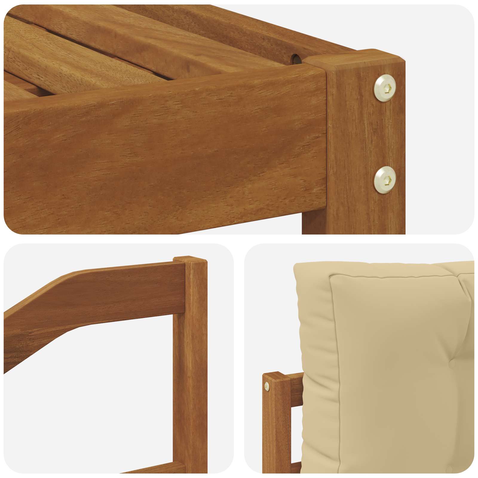 Set di divani da esterno con cuscino 11 pcs Naturale e Beige | homemem39