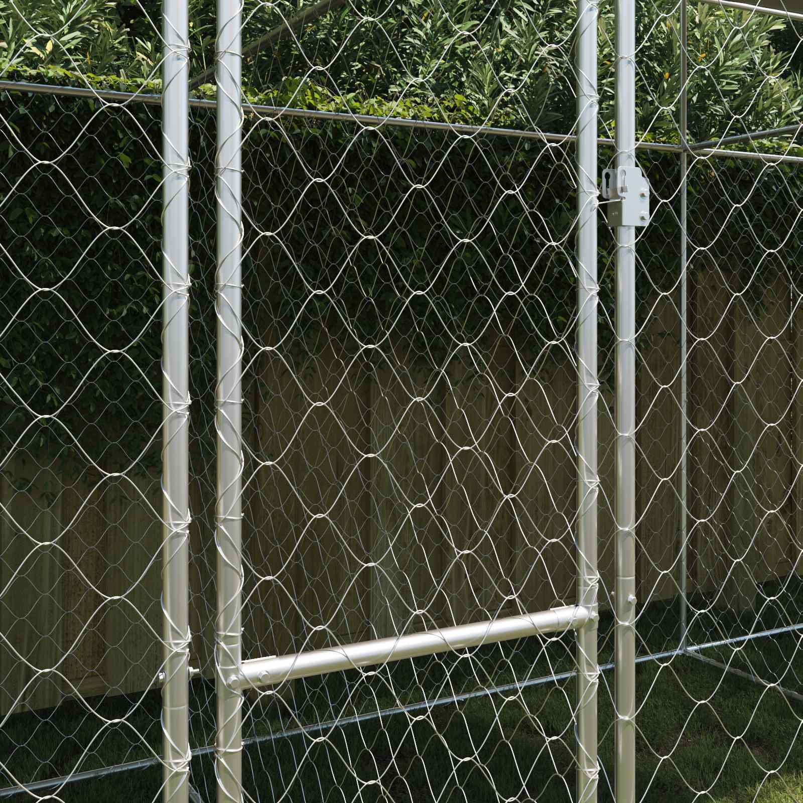 Gabbia per Cani con Tetto Argento 600 x 200 x 256 cm | homemem39