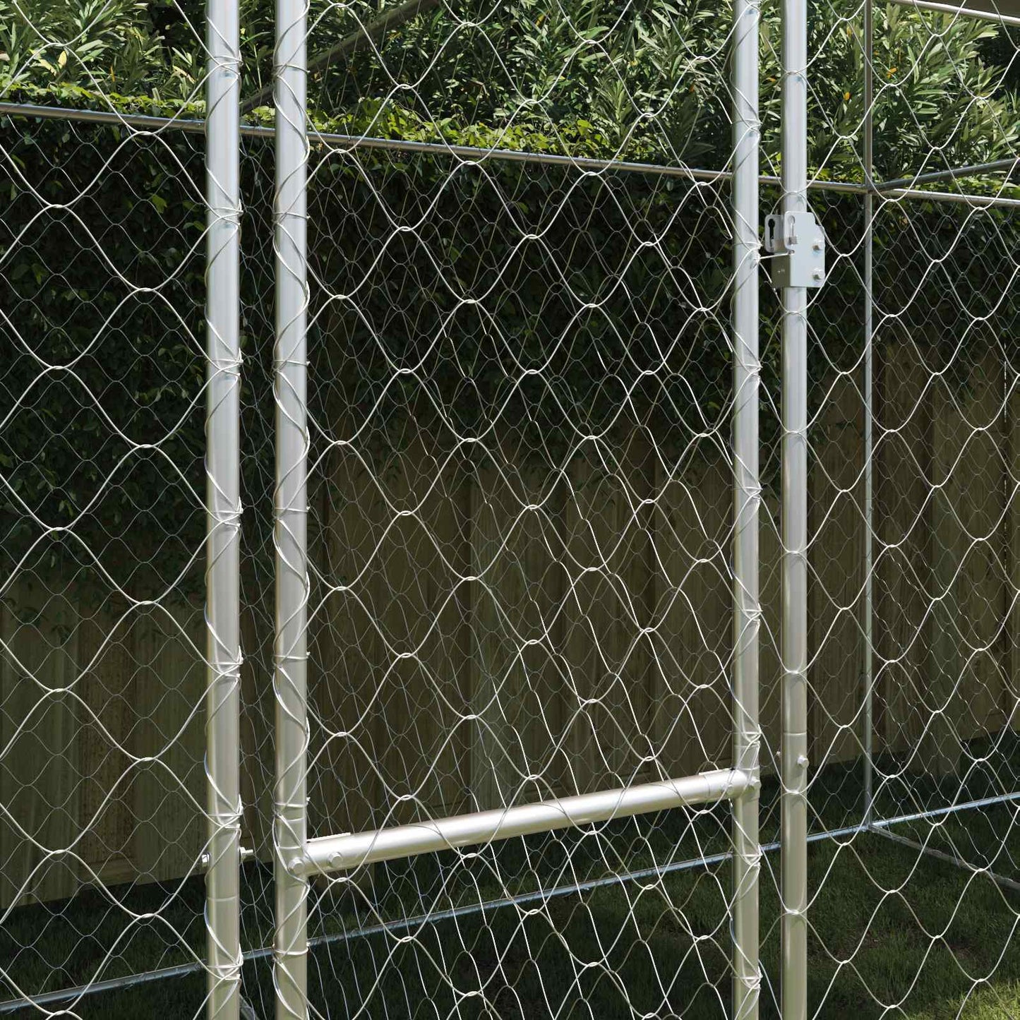 Gabbia per Cani con Tetto Argento 800 x 200 x 256 cm | homemem39